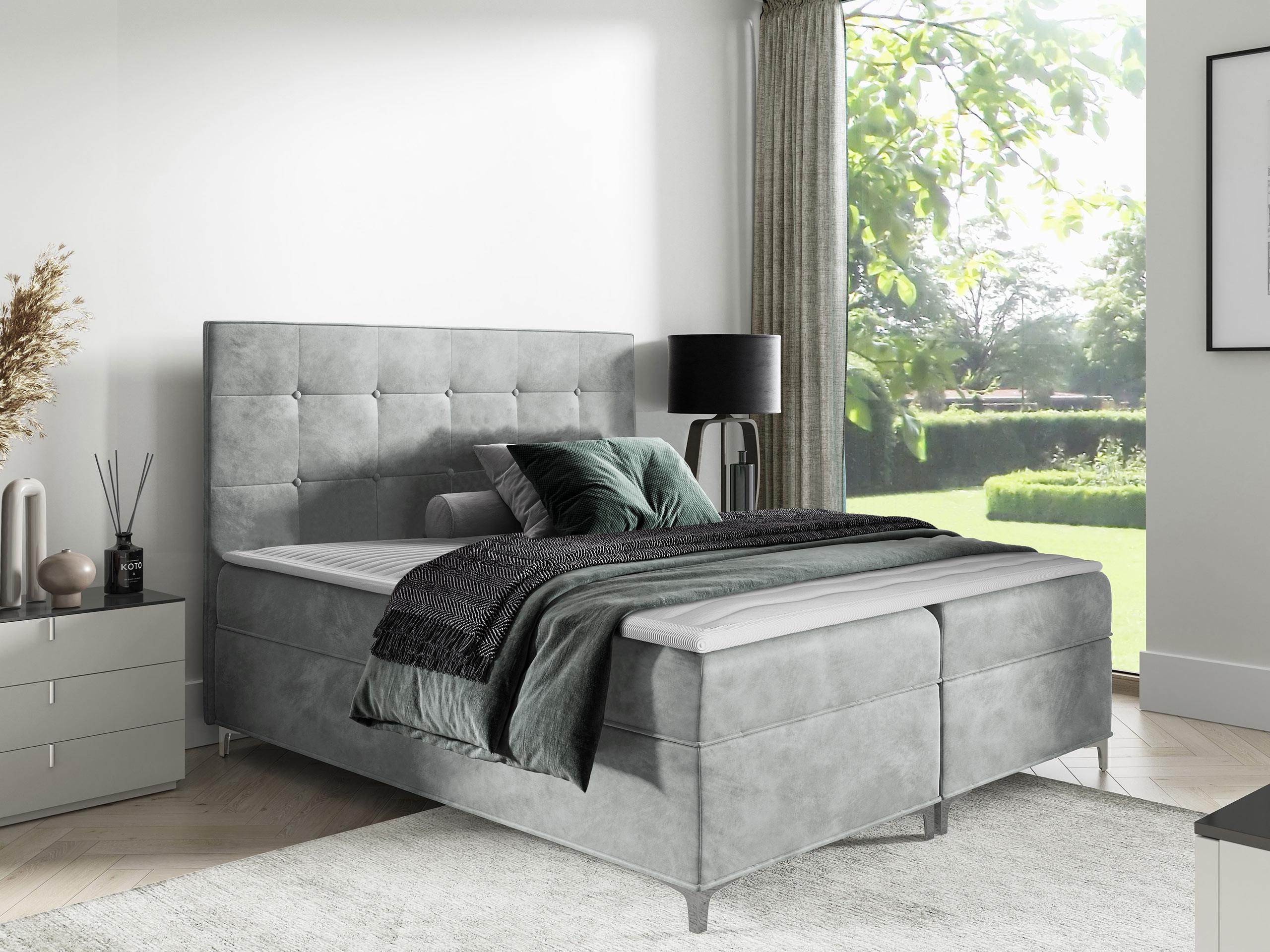 BOXBETT Snake - H3 Holz MIRJAN24 Möbel > Betten > Boxspringbetten Grau
