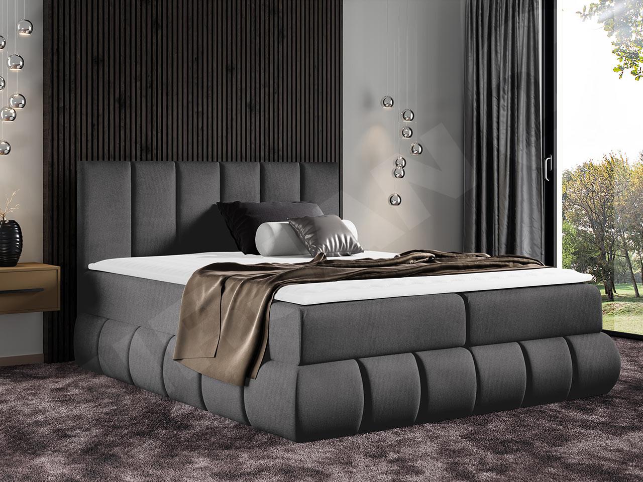 BOXBETT Venezia - H3 Holz MIRJAN24 Möbel > Betten > Boxspringbetten Grau