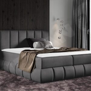 wohnli-moebel-suche-800001163766-1 BOXBETT Venezia - H3 Holz MIRJAN24 Möbel > Betten > Boxspringbetten Grau