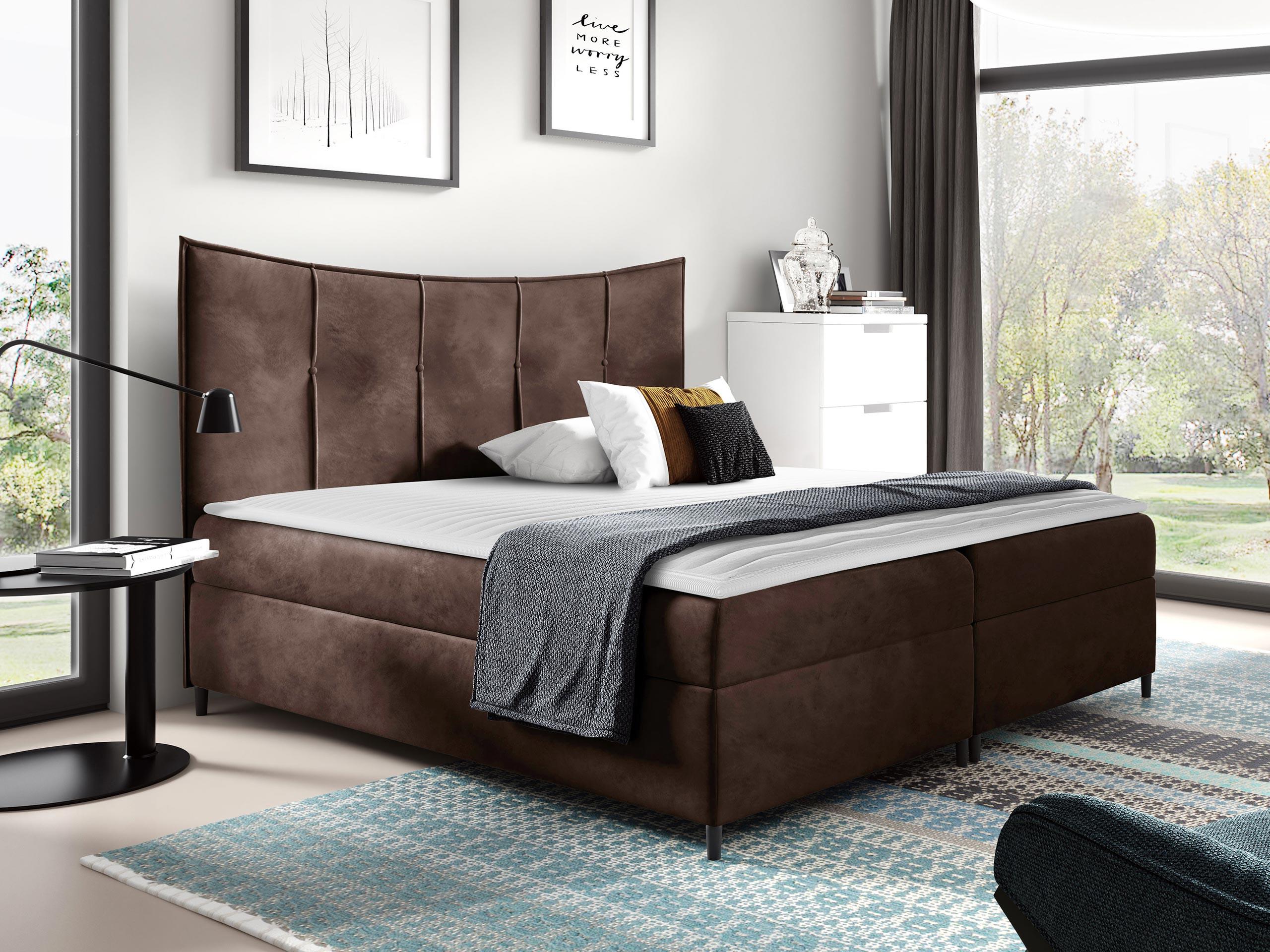 BOXBETT Bergamo - H3 Holz MIRJAN24 Möbel > Betten > Boxspringbetten Braun