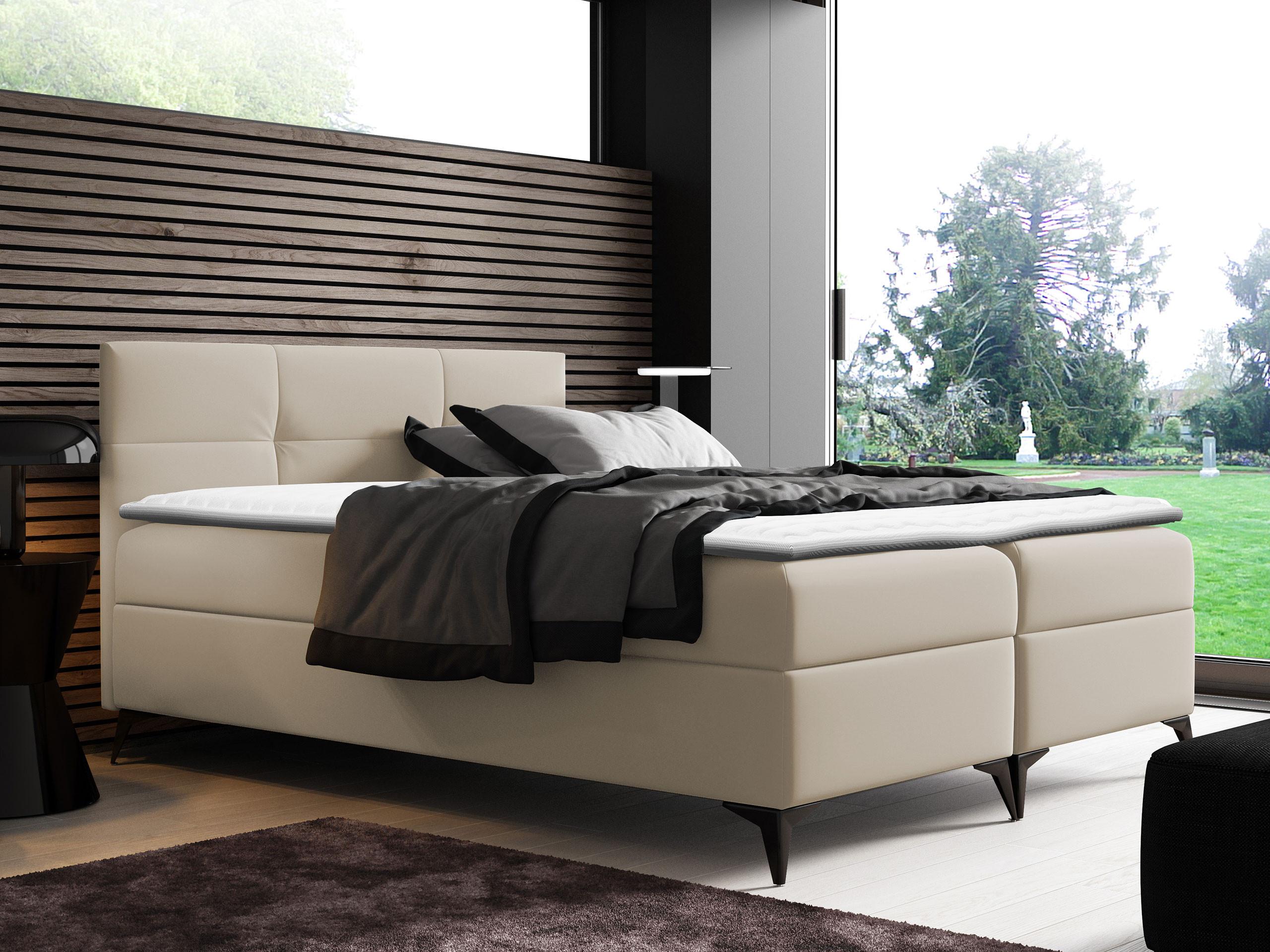 BOXBETT Figaro - H3 Holz MIRJAN24 Möbel > Betten > Boxspringbetten Beige