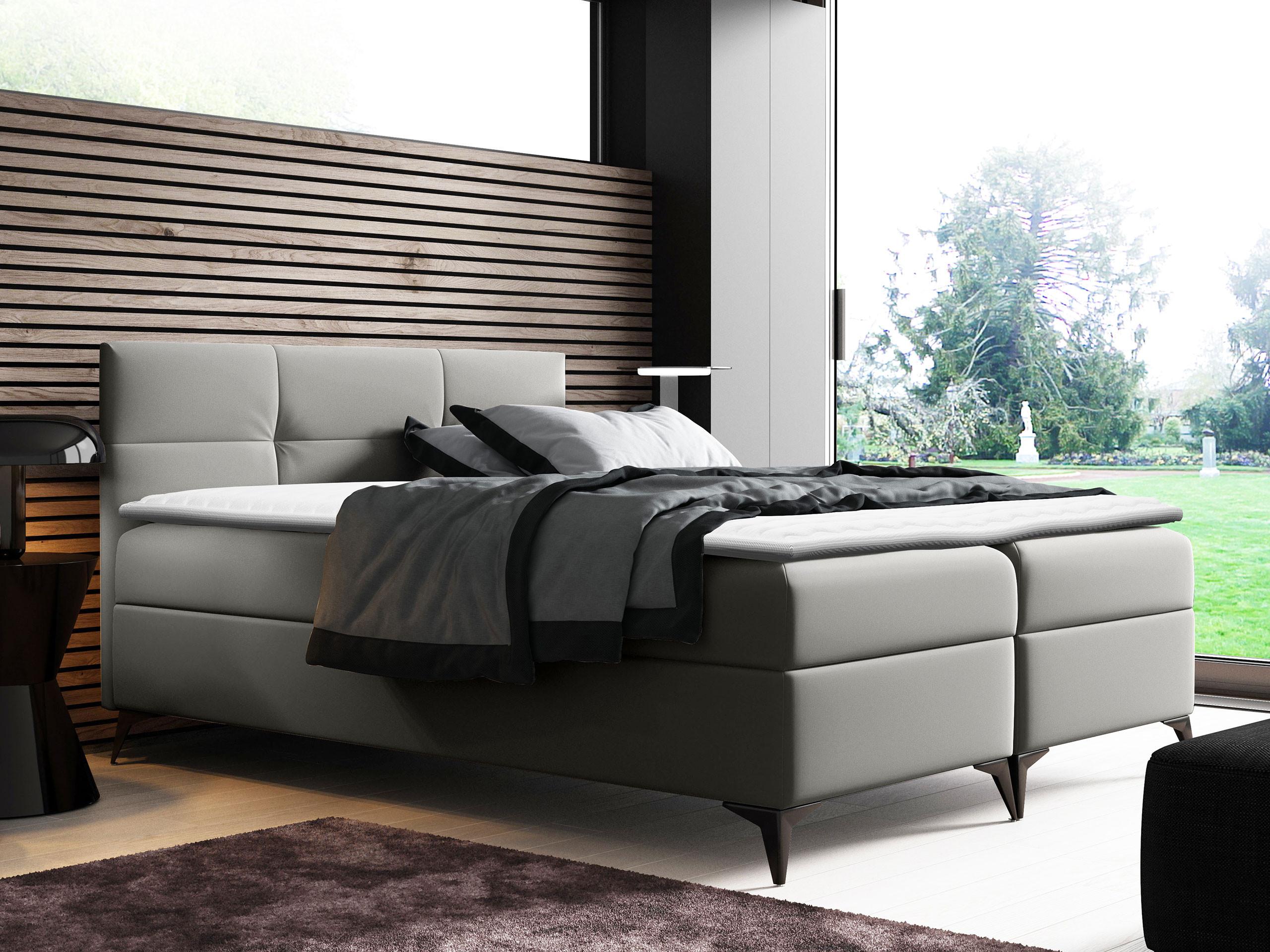 BOXBETT Figaro - H3 Holz MIRJAN24 Möbel > Betten > Boxspringbetten Grau