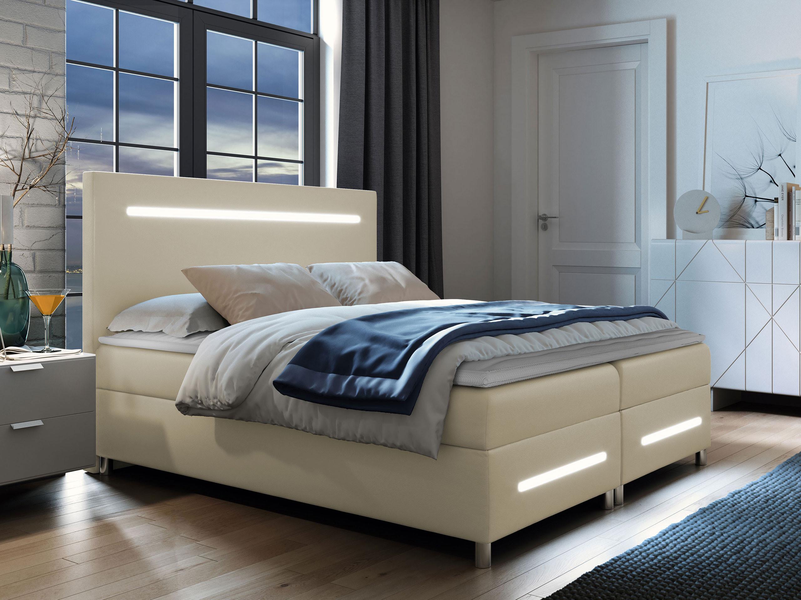 BOXBETT Enter LED - H3 Holz MIRJAN24 Möbel > Betten > Boxspringbetten Braun