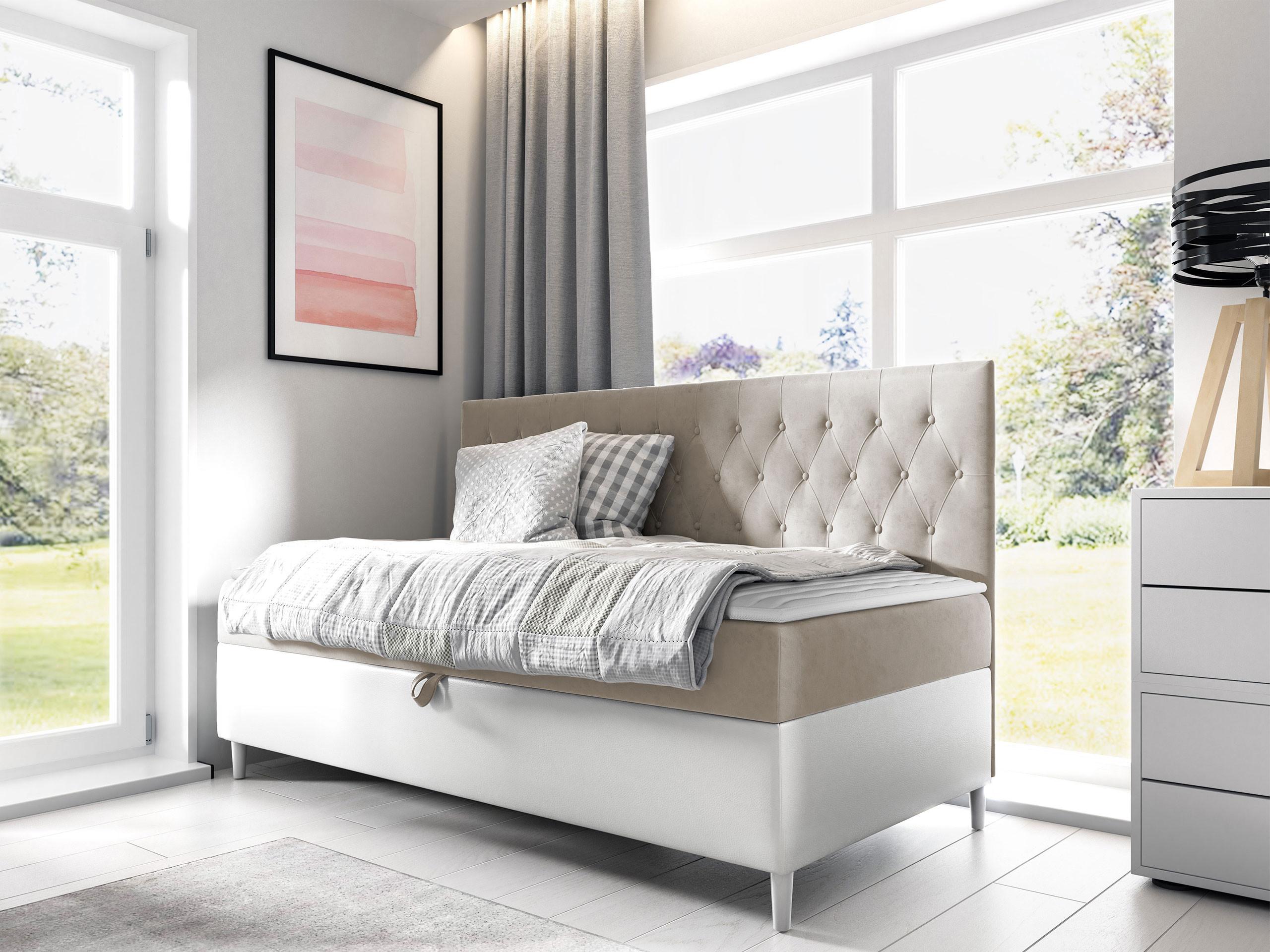 BOXBETT Filip Junior 2 - H3 Holz MIRJAN24 Möbel > Betten > Boxspringbetten Weiß