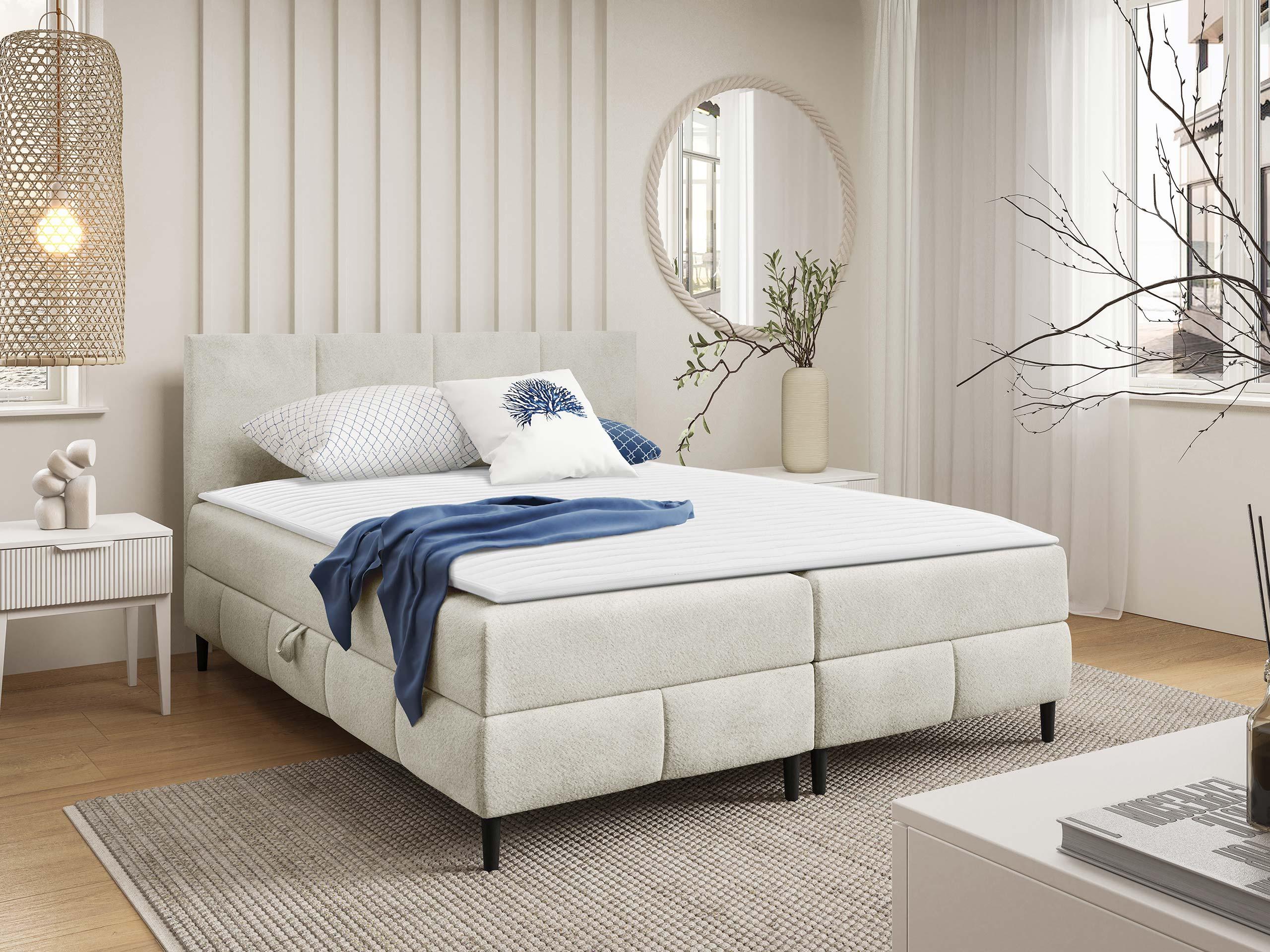 BOXBETT Box Best 2 - H3 Textil MIRJAN24 Möbel > Betten > Boxspringbetten Weiß