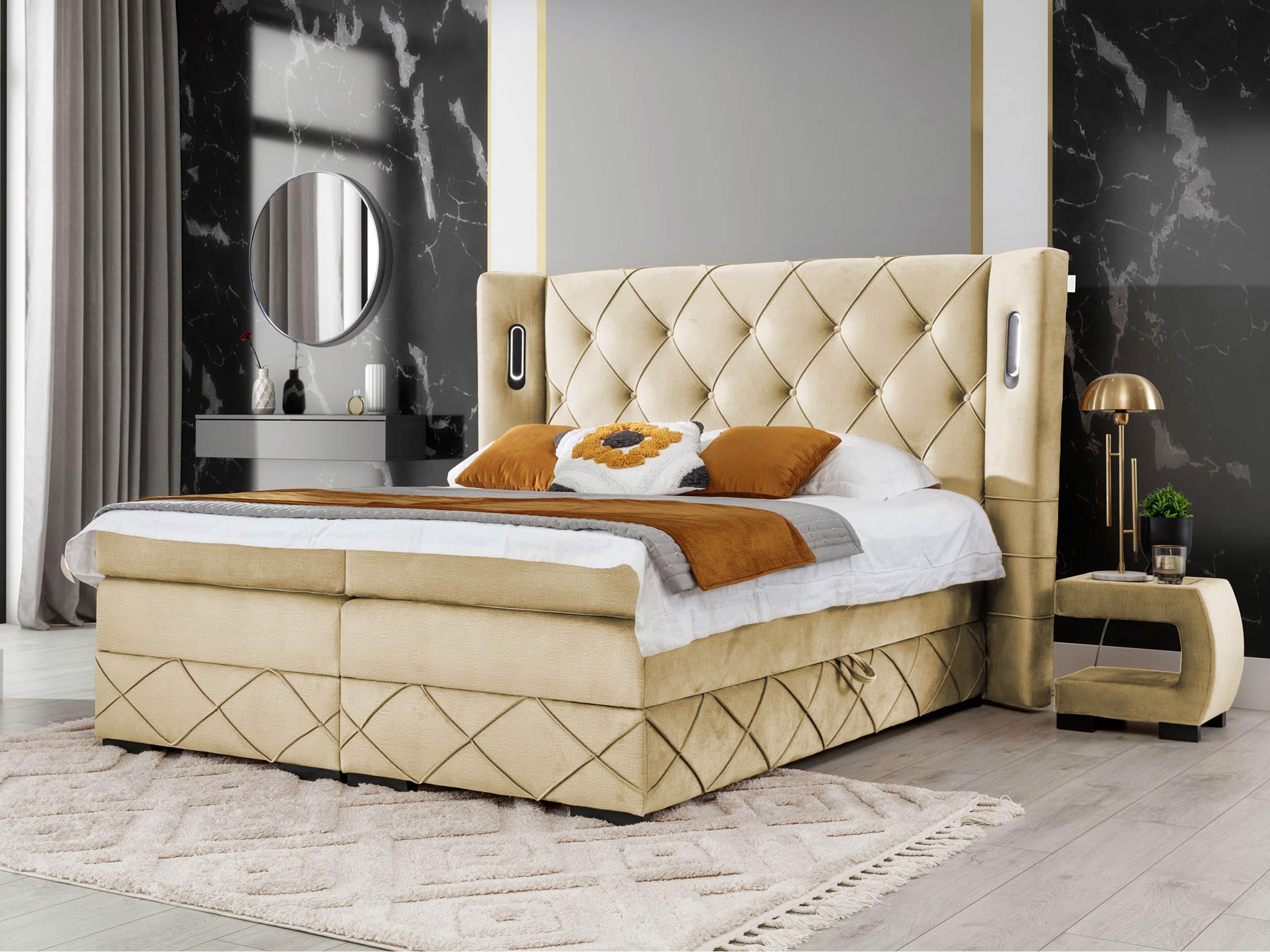 BOXBETT Focus Lux - H3 Holz MIRJAN24 Möbel > Betten > Boxspringbetten Beige