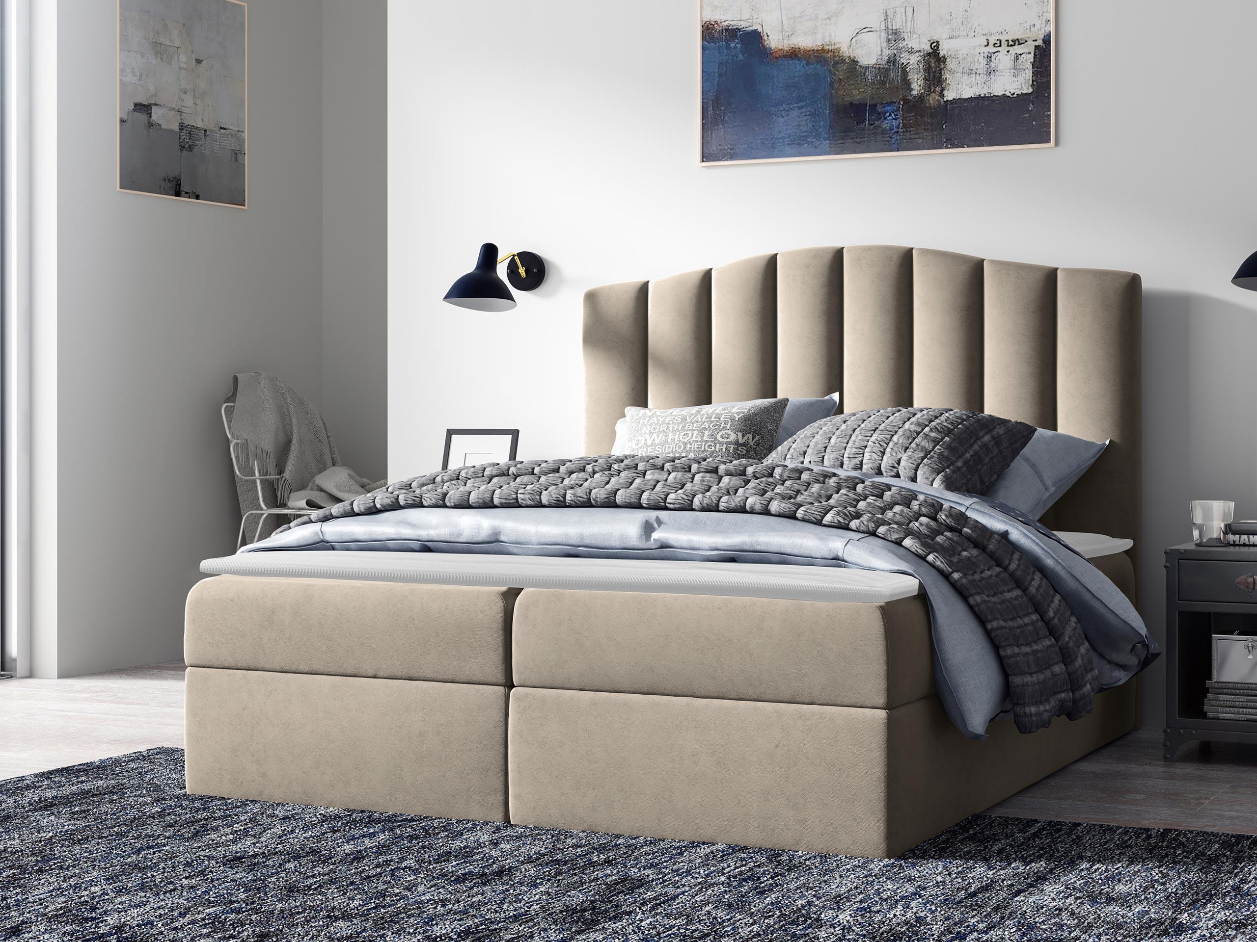 BOXBETT Lindos - H3 Holz MIRJAN24 Möbel > Betten > Boxspringbetten Weiß