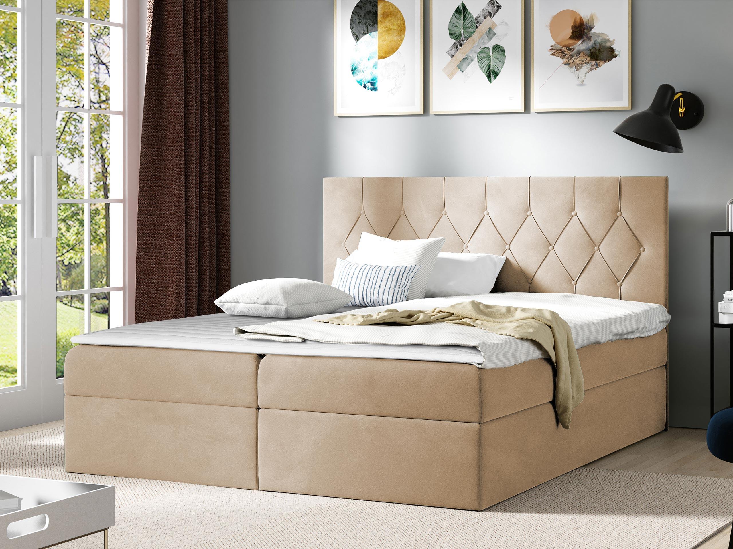 BOXBETT Sky - H3 Holz MIRJAN24 Möbel > Betten > Boxspringbetten Beige