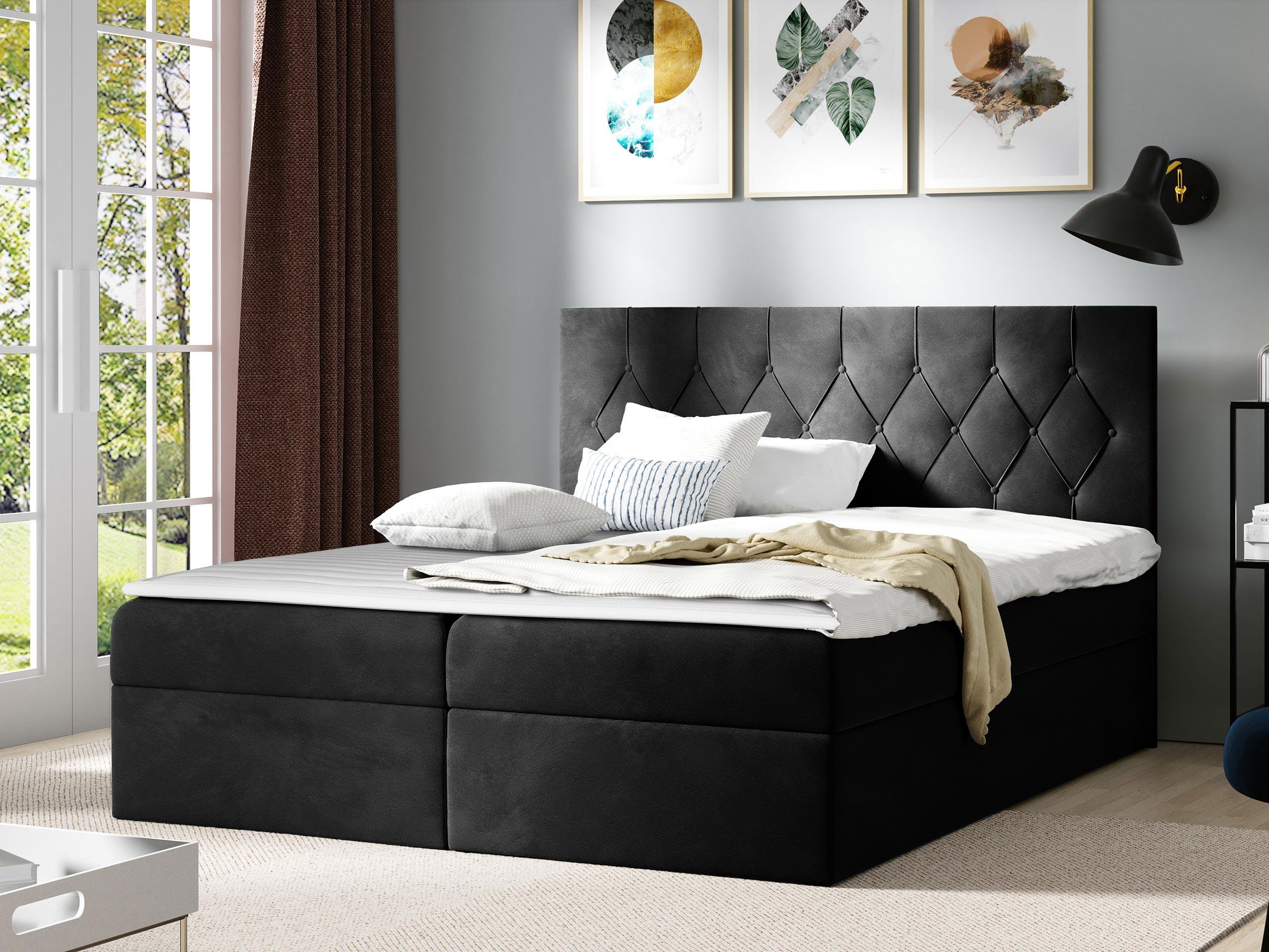 BOXBETT Sky - H3 Holz MIRJAN24 Möbel > Betten > Boxspringbetten Schwarz
