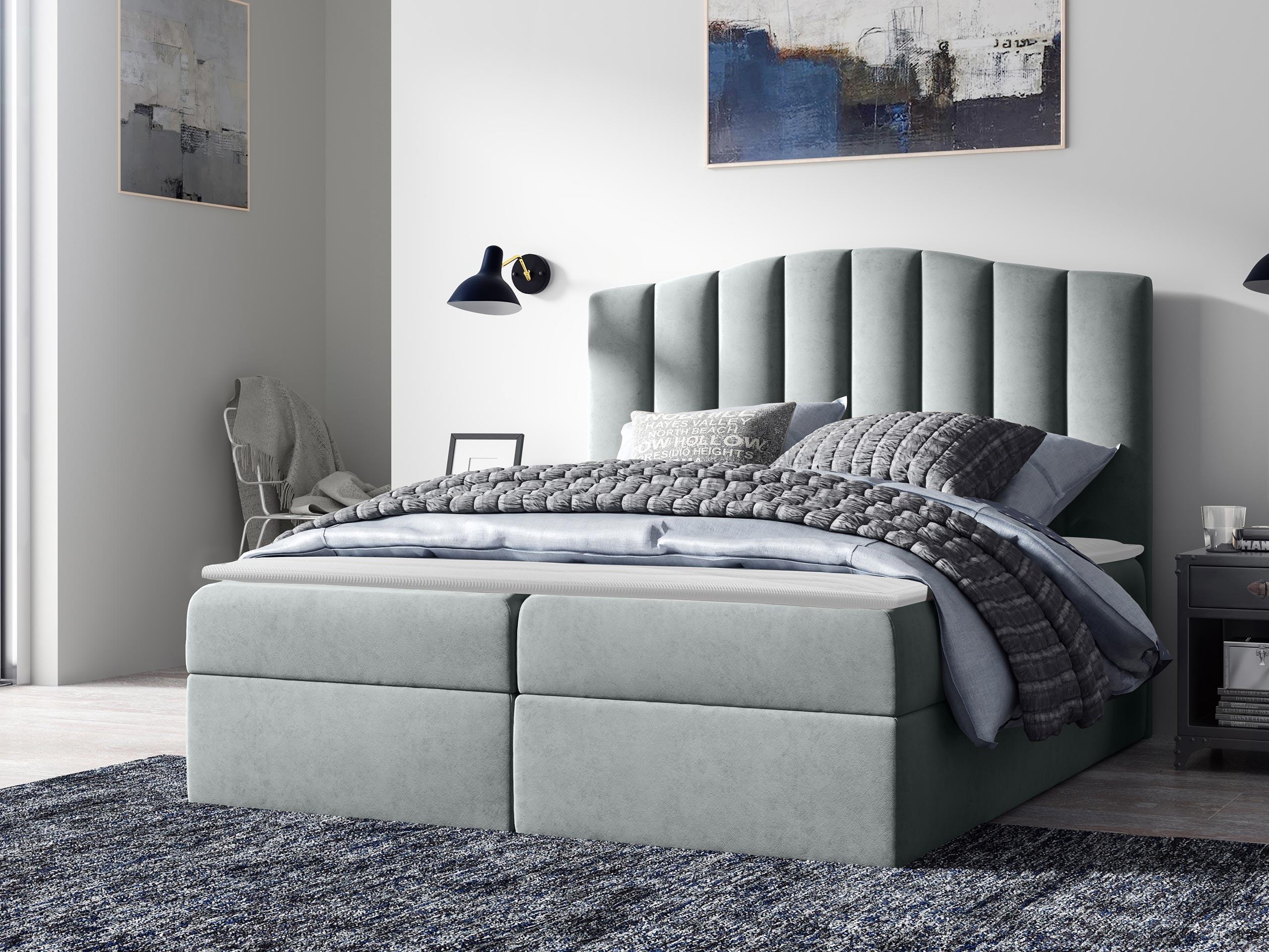 BOXBETT Lindos - H3 Holz MIRJAN24 Möbel > Betten > Boxspringbetten Grau