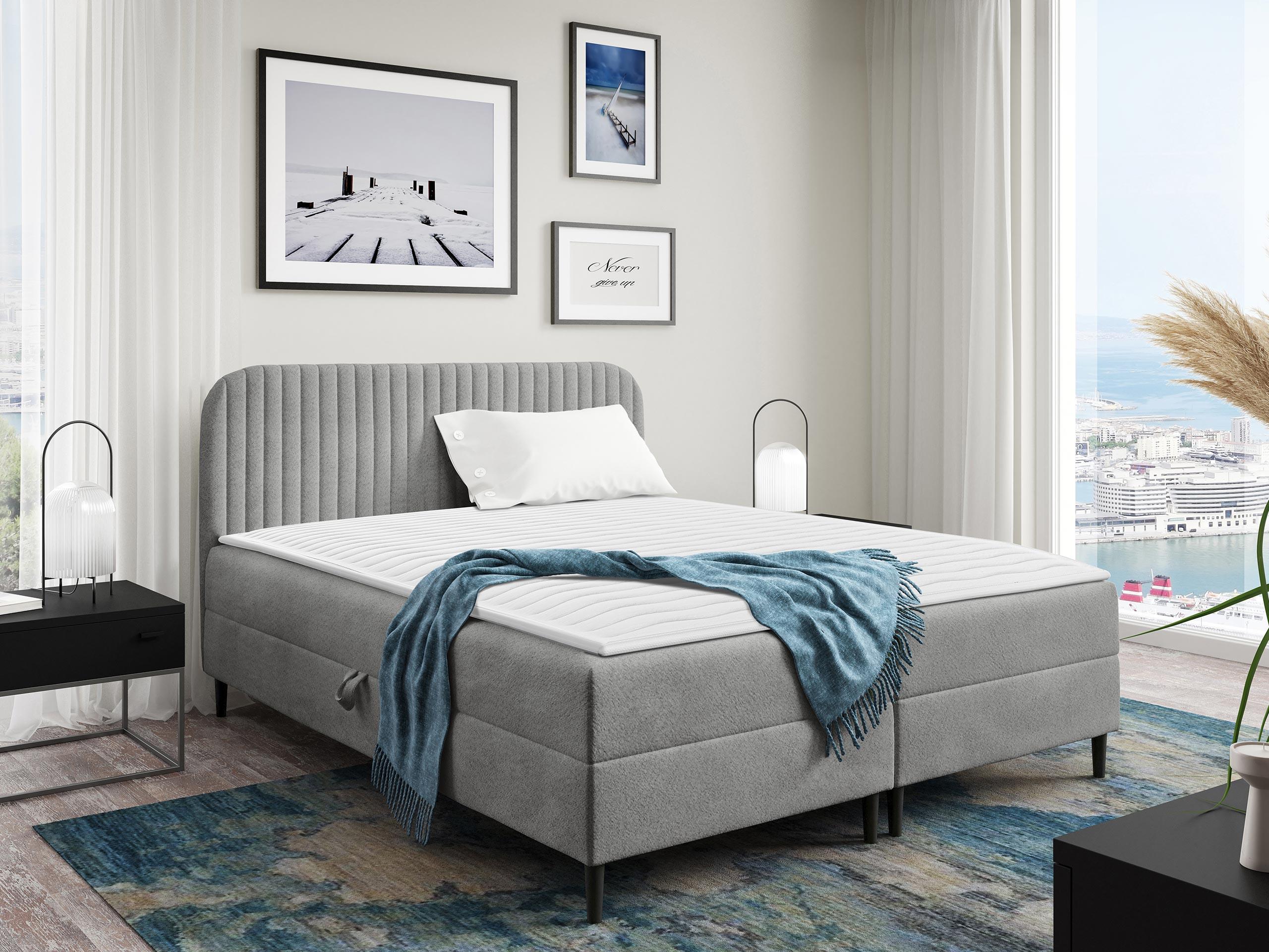 BOXBETT Box Best 1 - H3 Textil MIRJAN24 Möbel > Betten > Boxspringbetten Grau