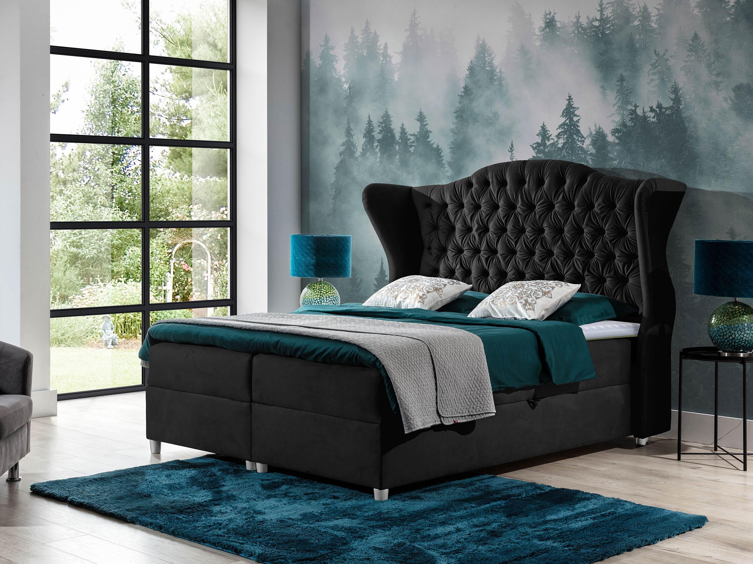 BOXBETT Livia - H3 Holz MIRJAN24 Möbel > Betten > Boxspringbetten Schwarz