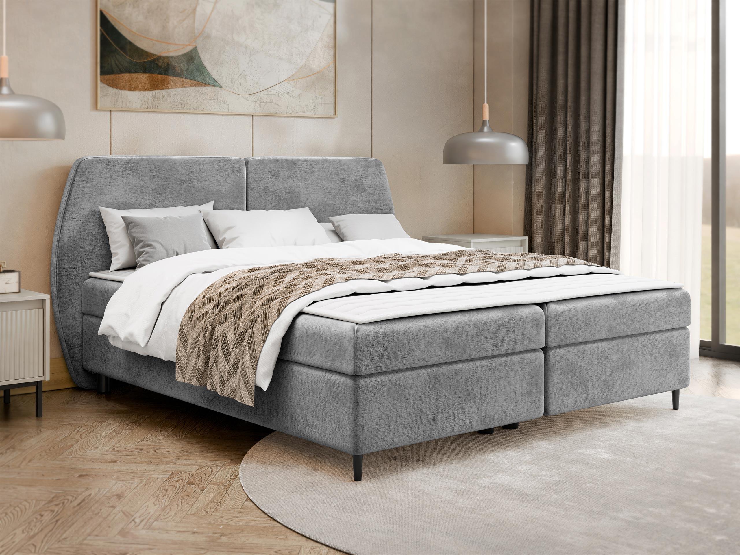 BOXBETT Madryt - H3 Textil MIRJAN24 Möbel > Betten > Boxspringbetten Grau