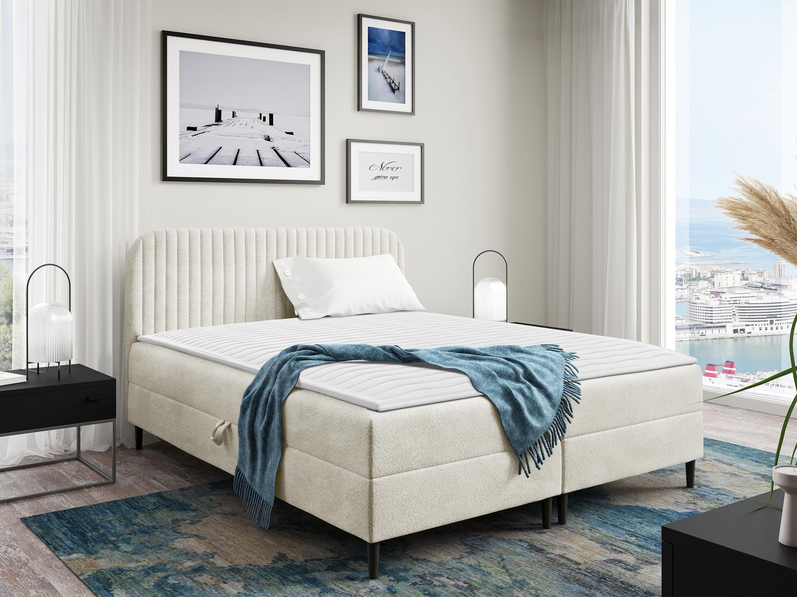 BOXBETT Box Best 1 - H3 Textil MIRJAN24 Möbel > Betten > Boxspringbetten Weiß