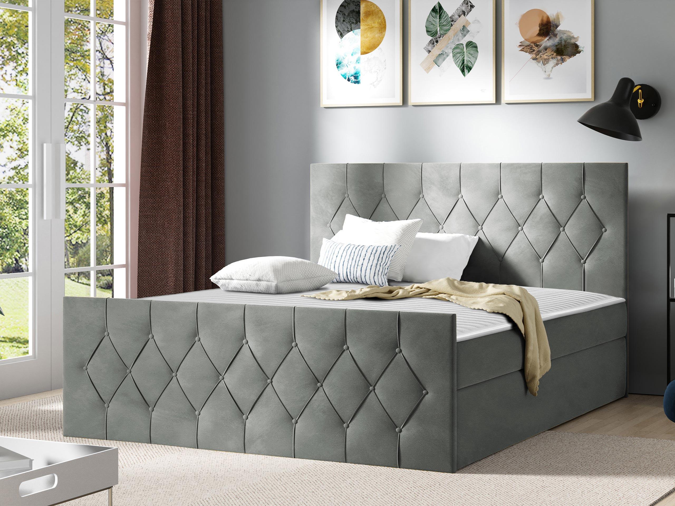 BOXBETT Sky Lux - H3 Holz MIRJAN24 Möbel > Betten > Boxspringbetten Grau