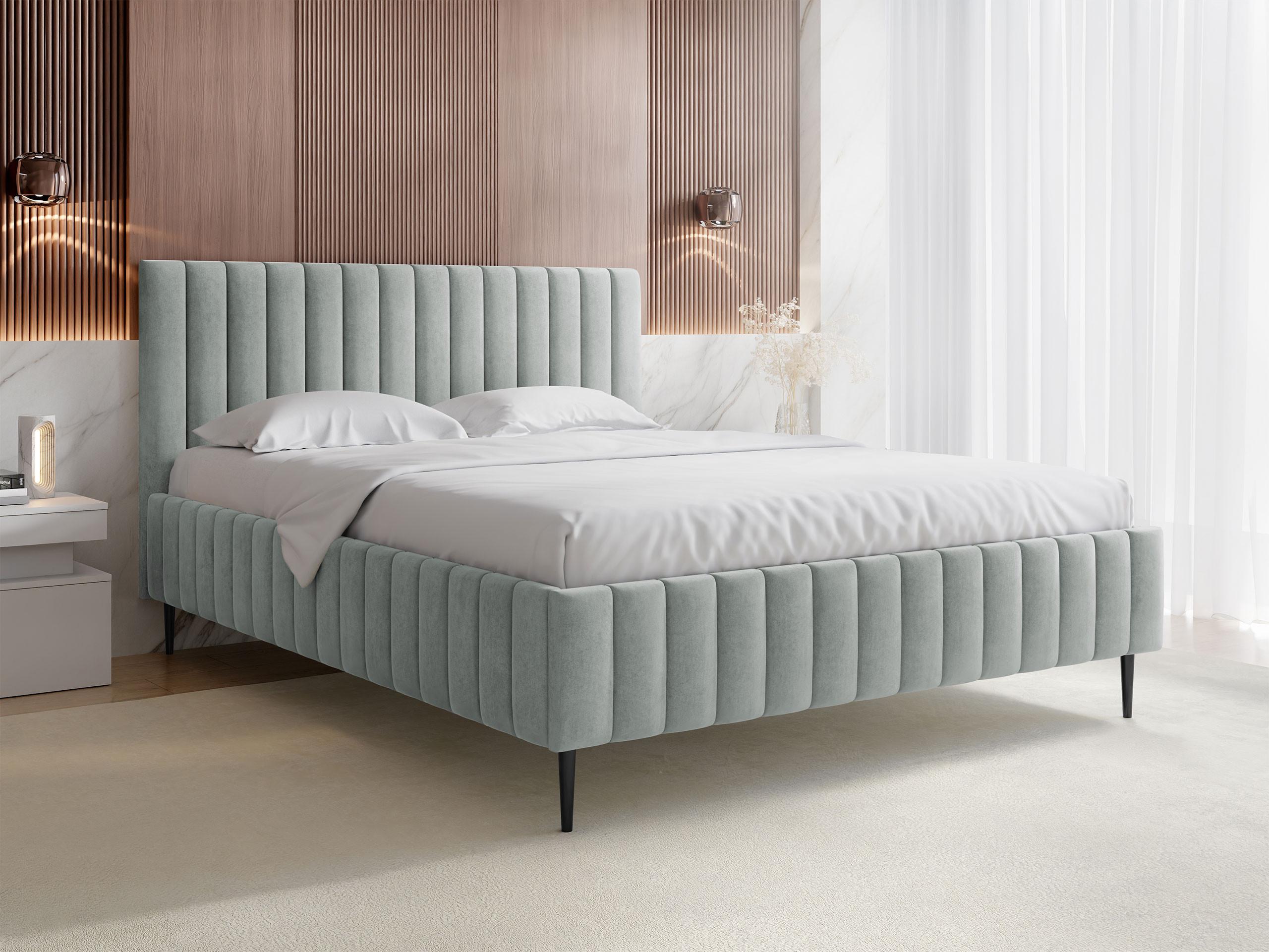 POLSTRBETT Lewezo Leg Textil MIRJAN24 Möbel > Betten > Polsterbetten Grau