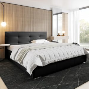 wohnli-moebel-suche-800001165707-1 POLSTERBETT Lazio Holz MIRJAN24 Möbel > Betten > Polsterbetten Schwarz