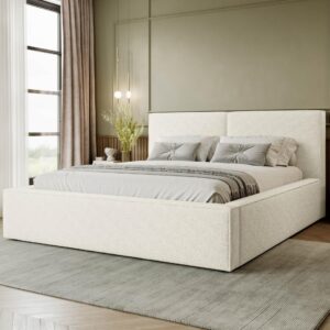 wohnli-moebel-suche-800001165739-1 POLSTRBETT Santos Boucle Textil MIRJAN24 Möbel > Betten > Polsterbetten Weiß