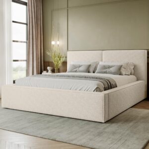 wohnli-moebel-suche-800001165758-1 POLSTRBETT Santos Boucle Textil MIRJAN24 Möbel > Betten > Polsterbetten Braun