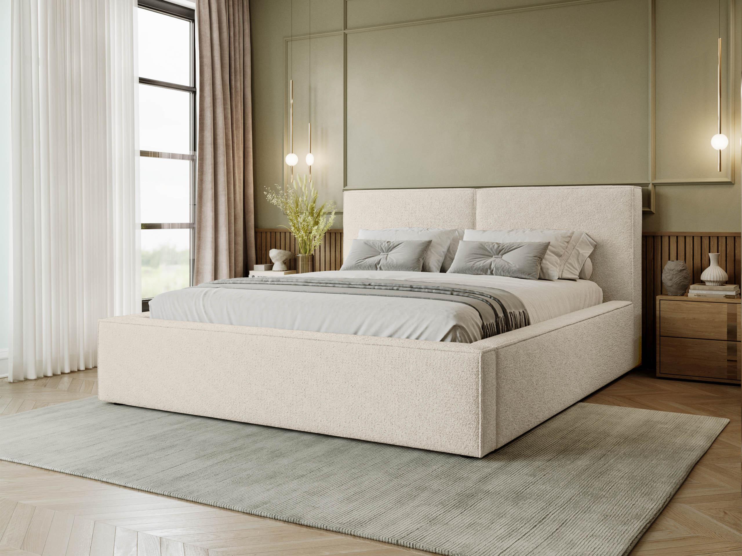 POLSTRBETT Santos Boucle Textil MIRJAN24 Möbel > Betten > Polsterbetten Braun