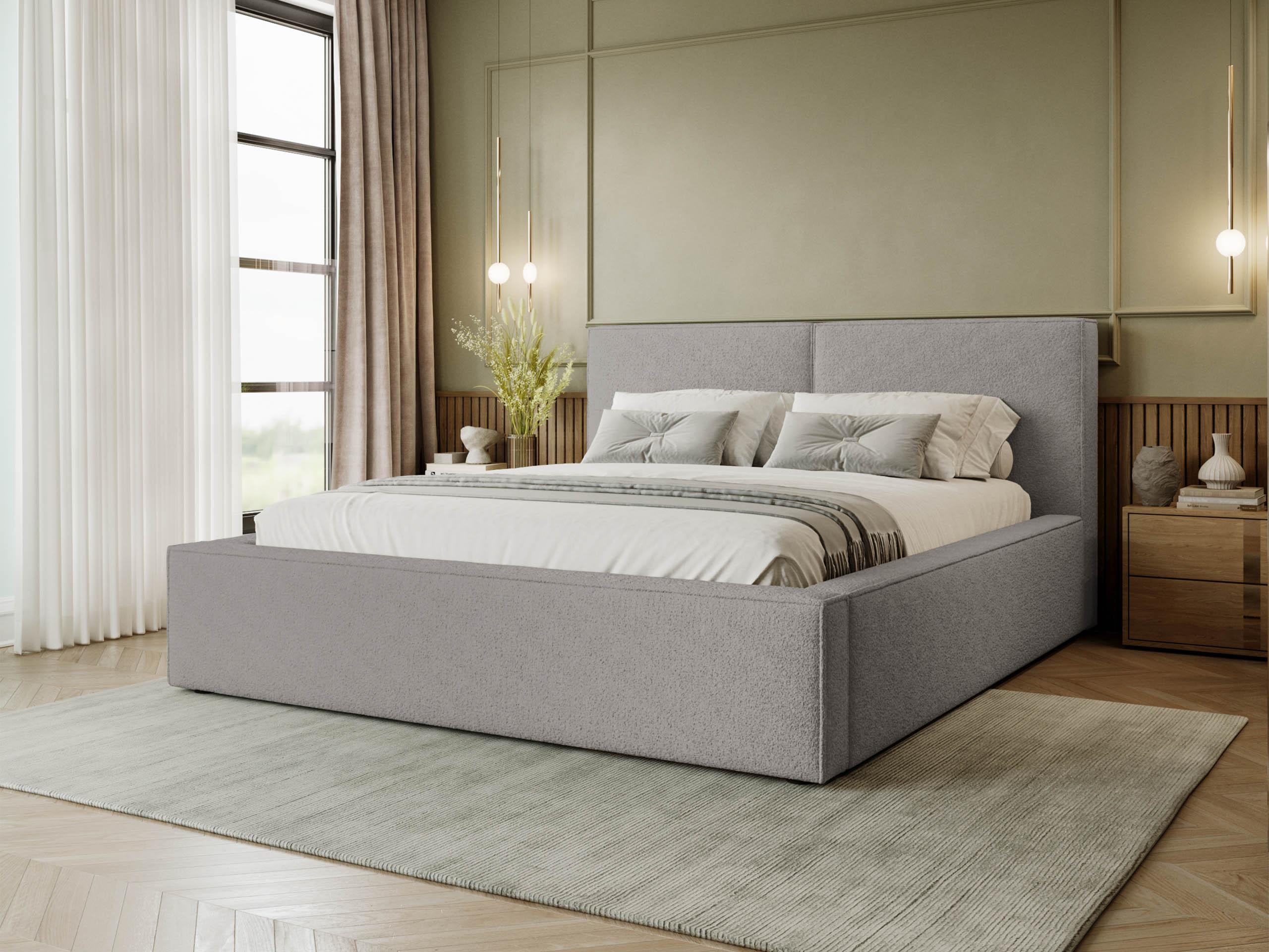 POLSTRBETT Santos Boucle Textil MIRJAN24 Möbel > Betten > Polsterbetten Grau