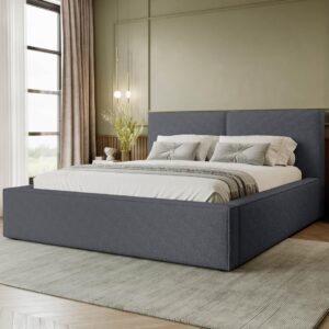 wohnli-moebel-suche-800001165829-1 POLSTRBETT Santos Boucle Textil MIRJAN24 Möbel > Betten > Polsterbetten Grau