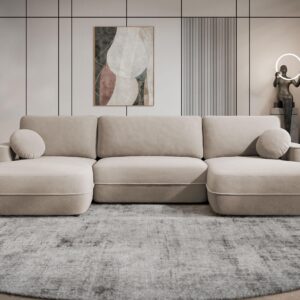 WOHNLANDSCHAFT Fuego U Textil MIRJAN24 Möbel > Sofas & Couches > Wohnlandschaften > Wohnlandschaften U-Form Weiß