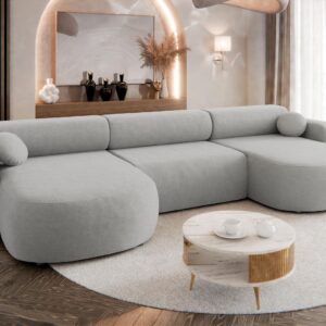 wohnli-moebel-suche-800001165857-1 WOHNLANDSCHAFT Nicelo U Textil MIRJAN24 Möbel > Sofas & Couches > Wohnlandschaften > Wohnlandschaften U-Form Grau