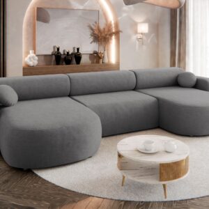 WOHNLANDSCHAFT Nicelo U Textil MIRJAN24 Möbel > Sofas & Couches > Wohnlandschaften > Wohnlandschaften U-Form Grau