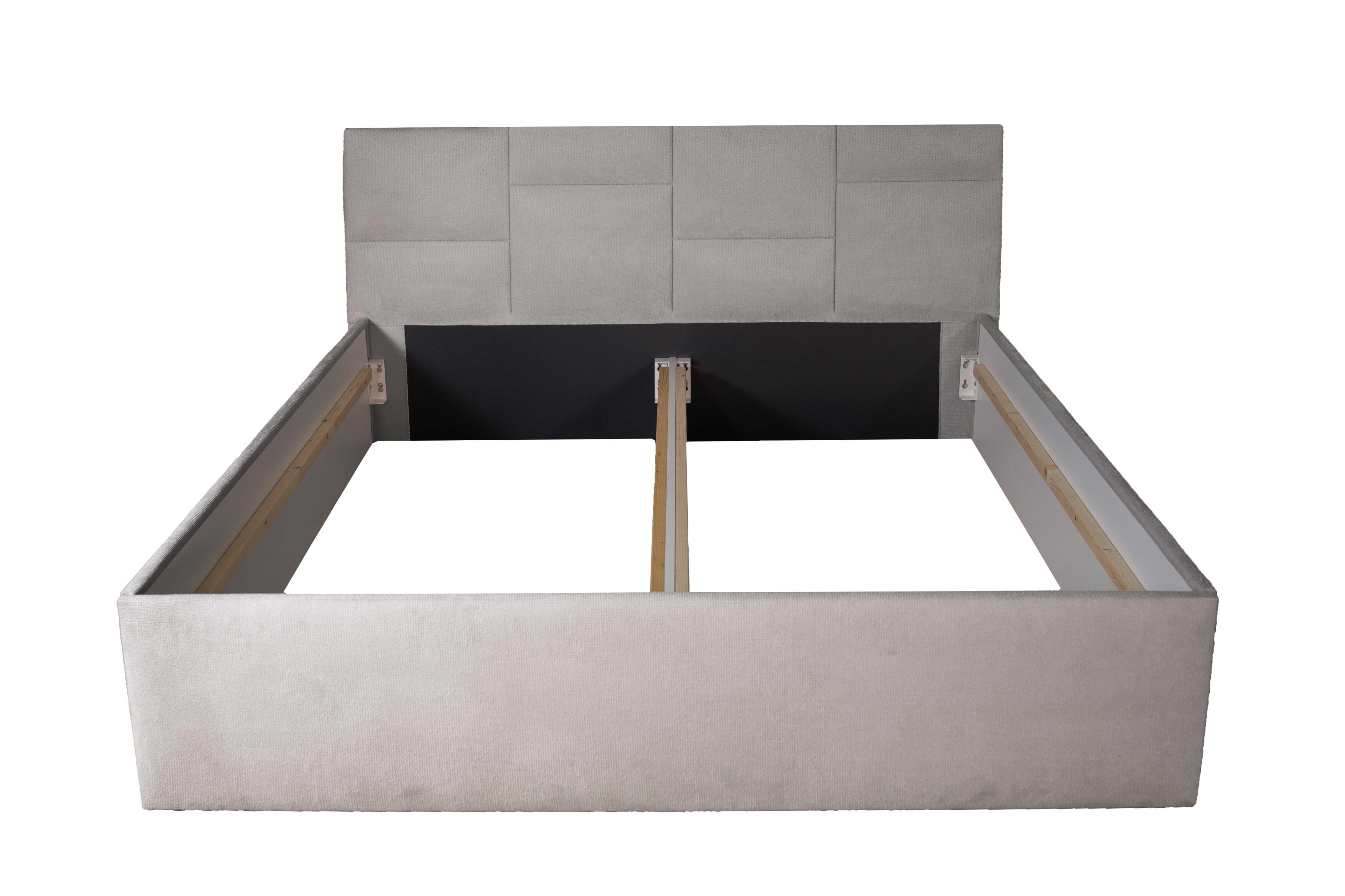 wohnli-moebel-suche-800001168918 Wohnli Möbelsuche - POLSTERBETT Damas Hellgrau 160 x 200 x 32 cm Ohne Matratze und Lattenrost