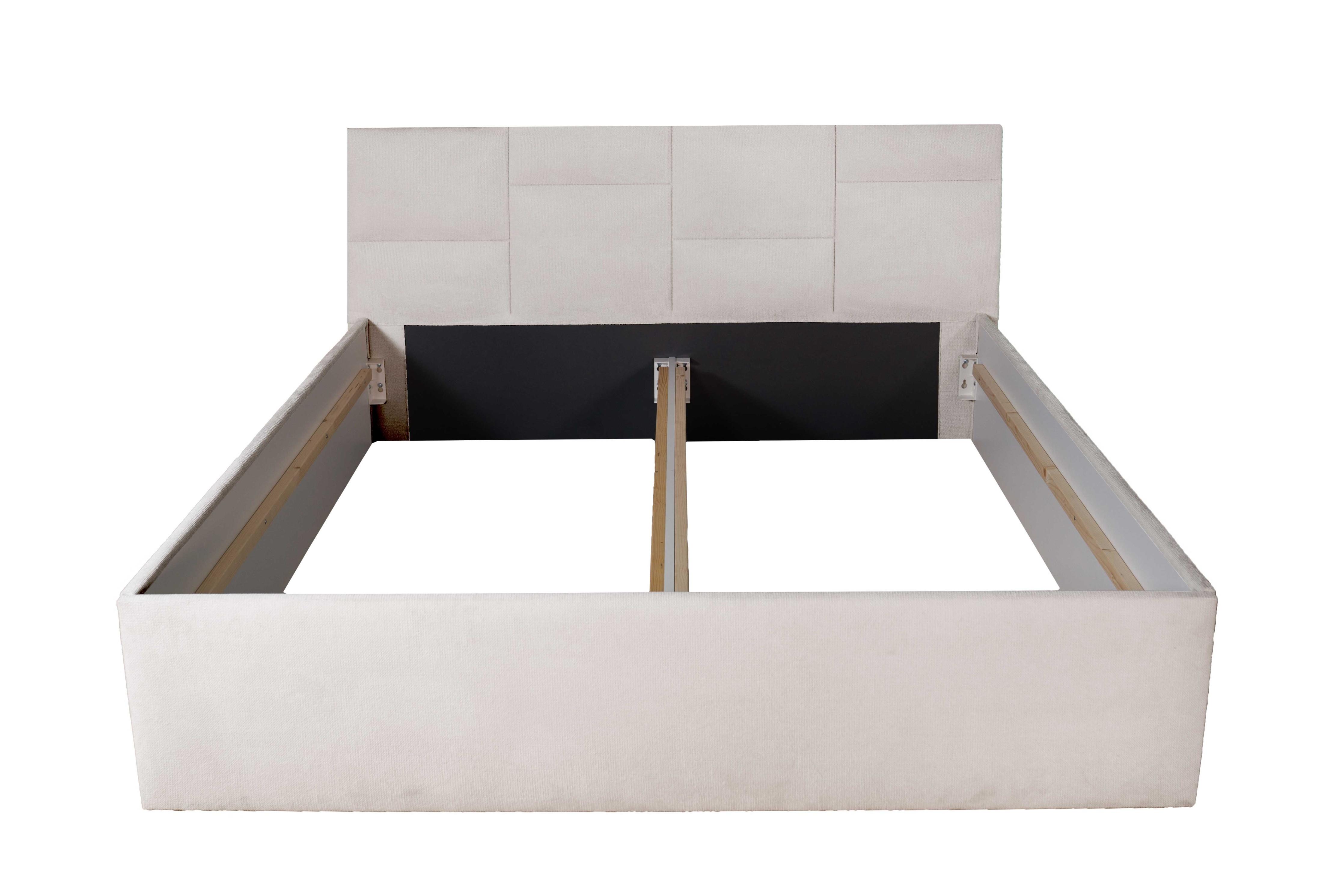 wohnli-moebel-suche-800001169015 Wohnli Möbelsuche - POLSTERBETT Damas Weiß 180 x 200 x 40 cm Mit hochwertiger Matratze H2 (bis 100 kg) und Lattenrost