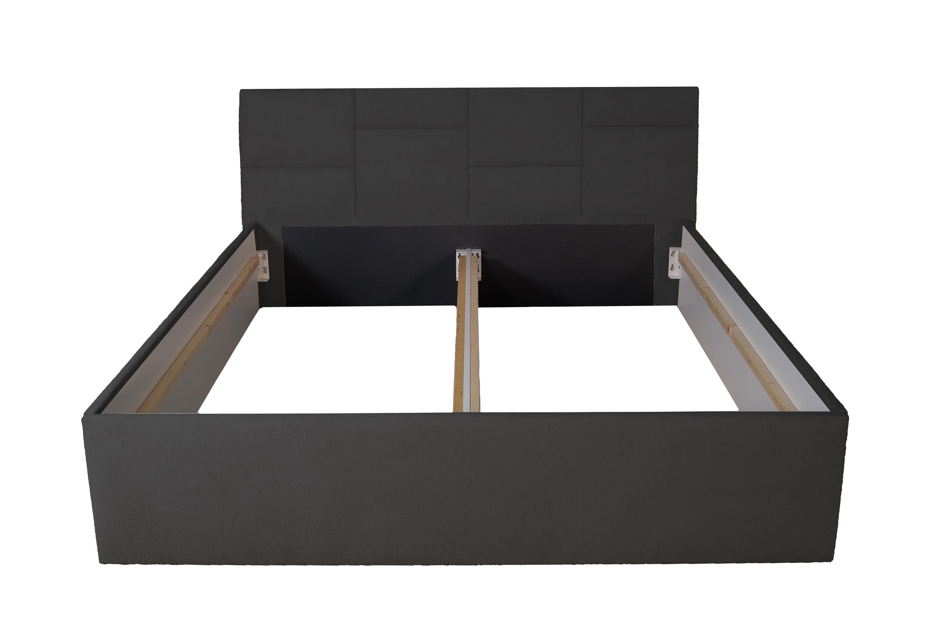 wohnli-moebel-suche-800001169094 Wohnli Möbelsuche - POLSTERBETT Damas Anthrazit 160 x 200 x 40 cm Mit hochwertiger Matratze H2 (bis 100 kg) und Lattenrost