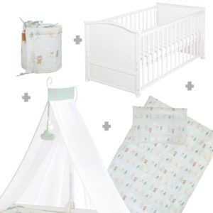 BABYBETT Woodland Buddies 70 x 140 cm weiß Textil Roba Möbel > Tische > Beistelltische Weiß