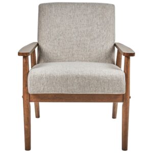 SESSEL Dunkelbraun/Grau Esrum Textil Beliani Möbel > Sessel > Polstersessel Grau