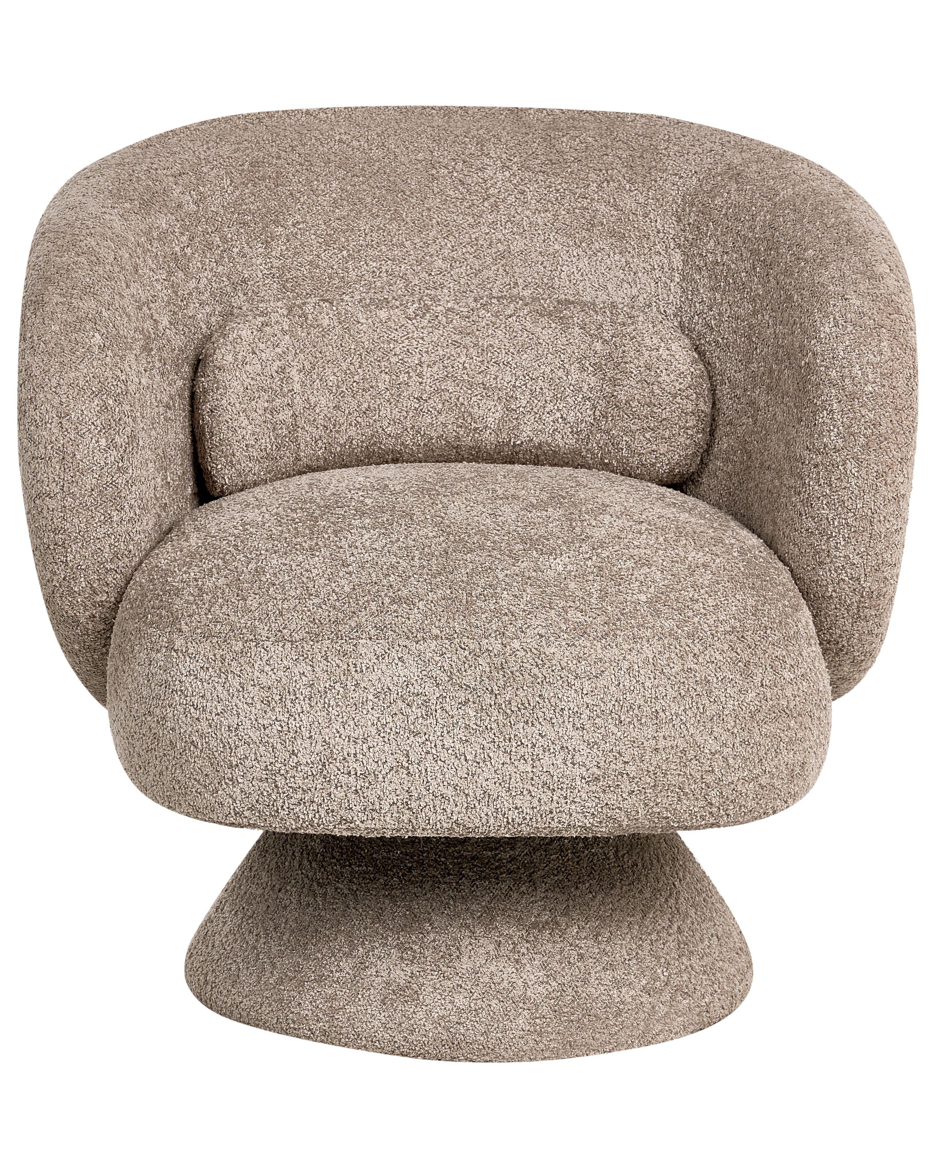 DREHSESSEL Bouclé Beige Lieksa Textil Beliani Möbel > Sessel > Polstersessel Beige
