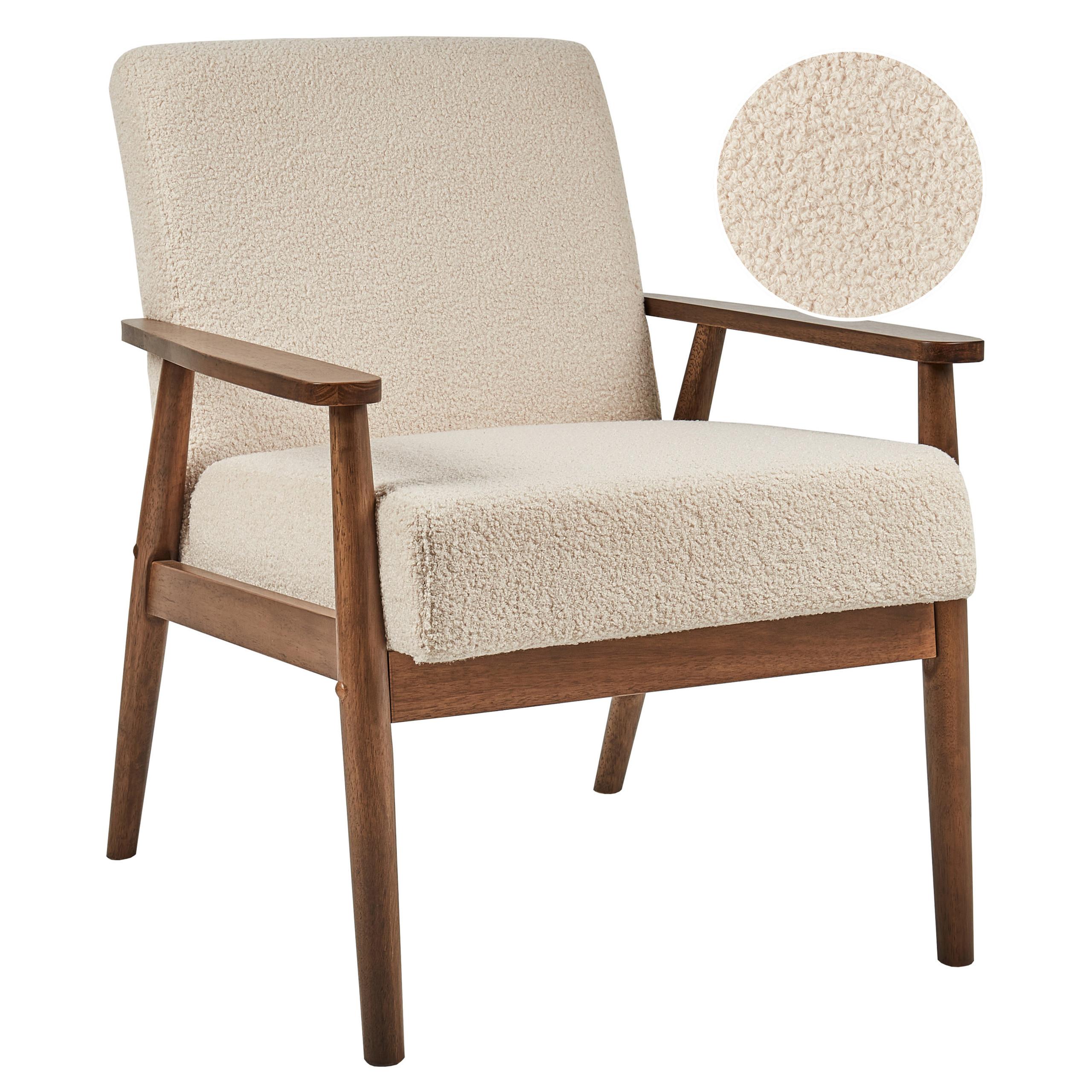 wohnli-moebel-suche-800001174480 Wohnli Möbelsuche - SESSEL Bouclé Dunkelbraun/Beige Esrum