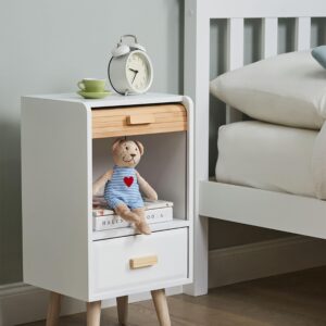 wohnli-moebel-suche-800001174493-1 NACHTTISCH mit 1 Schublade Weiß Nesika Holzwerkstoff Beliani Möbel > Kommoden & Schubladenschränke > Nachttische Weiß