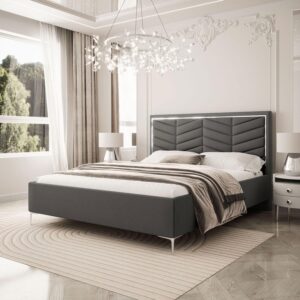 wohnli-moebel-suche-800001175666-1 POLSTERBETT AURORA II 180x200 mit Bettkasten Jasmine 96 Textil Lookway Möbel > Betten > Polsterbetten Grau