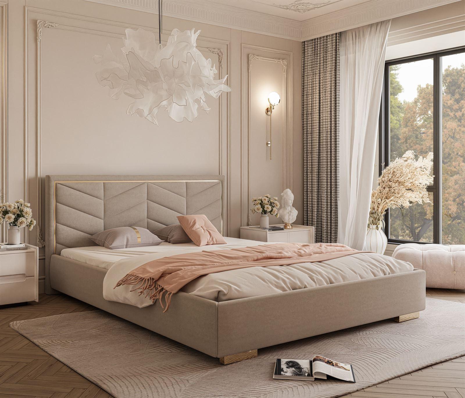 wohnli-moebel-suche-800001175710-1 POLSTERBETT AURORA 140x200 mit Bettkasten Boston Trufa Textil Lookway Möbel > Betten > Polsterbetten Beige
