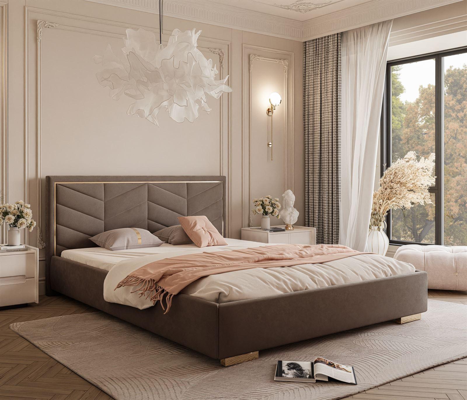 wohnli-moebel-suche-800001175720-1 POLSTERBETT AURORA 140x200 mit Bettkasten Jasmine 28 Textil Lookway Möbel > Betten > Polsterbetten Braun