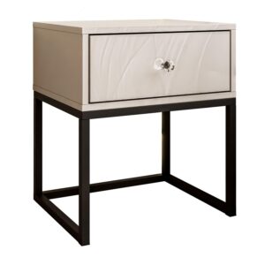 wohnli-moebel-suche-800001175730-1 NACHTTISCH BLANCO KASZMIR auf Gestell kaschmir/schwarz Holzwerkstoff Lookway Möbel > Kommoden & Schubladenschränke > Nachttische Schwarz
