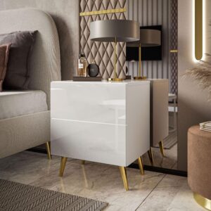 wohnli-moebel-suche-800001175754-1 NACHTTISCH AURA LUX PUSH OPEN auf Beinen – Beinfarbe: Gold Holzwerkstoff Lookway Möbel > Kommoden & Schubladenschränke > Nachttische Weiß
