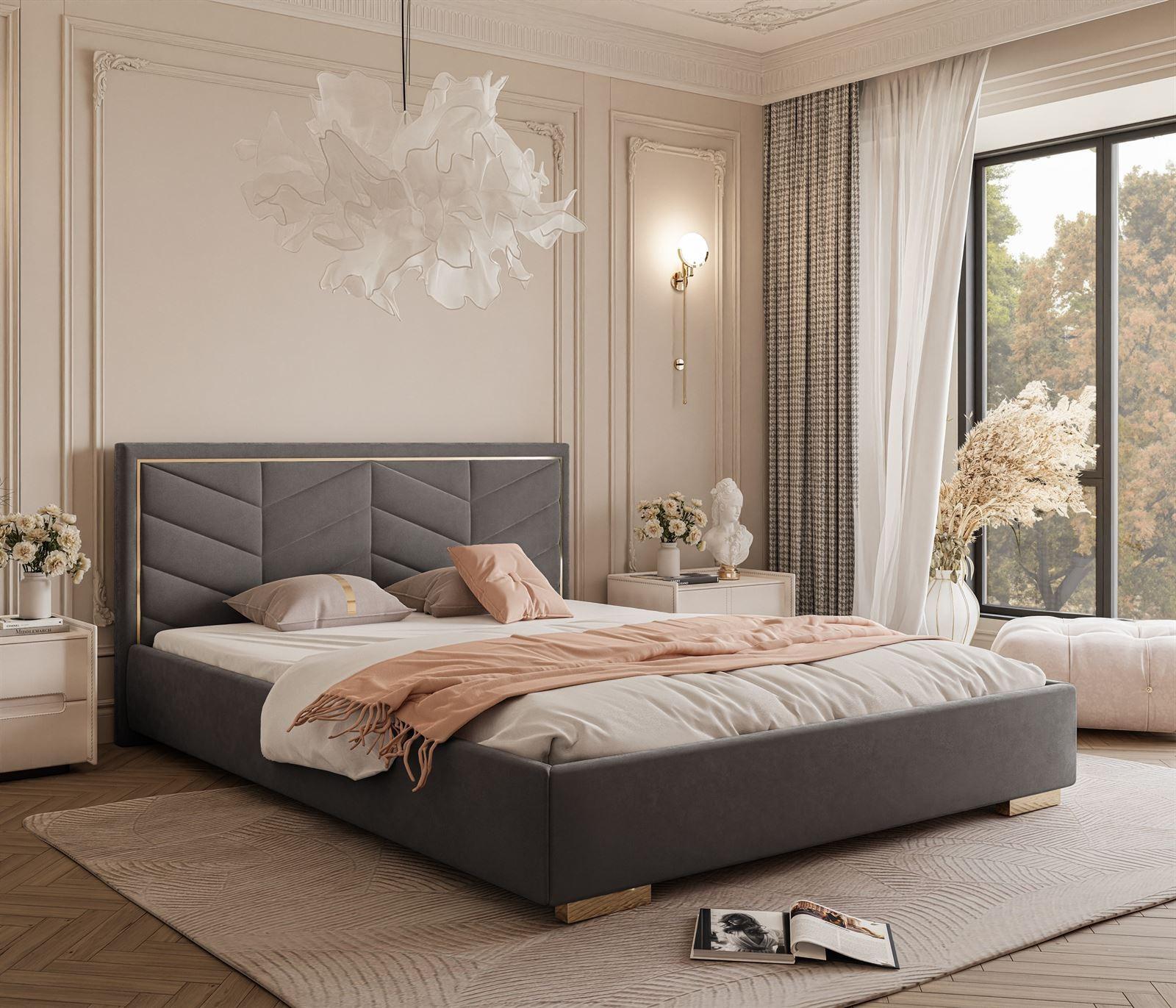 POLSTERBETT AURORA 180x200 mit Bettkasten Jasmine 96 Textil Lookway Möbel > Betten > Polsterbetten Grau
