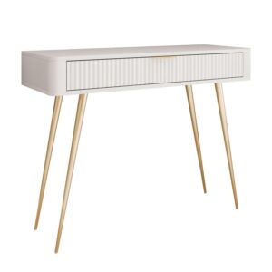 wohnli-moebel-suche-800001175783-1 KONSOLE SCARLETT MIT SCHUBLADE BEIGE + GOLD Holzwerkstoff Lookway Möbel > Kommoden & Schubladenschränke > Konsolentische Beige