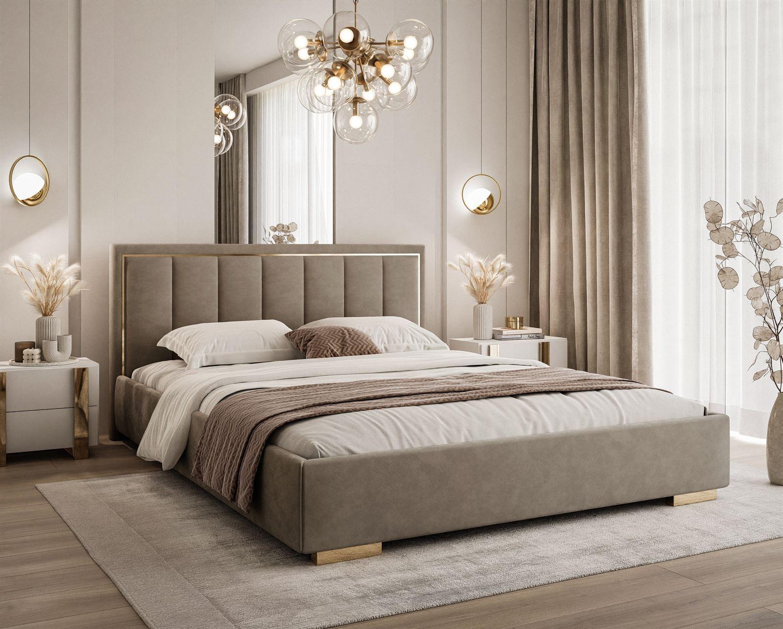 wohnli-moebel-suche-800001175900-1 POLSTERBETT AURELIA 180x200 mit Stauraum für Bettwäsche und Rahmen French Velvet 656 Textil Lookway Möbel > Betten > Polsterbetten Beige