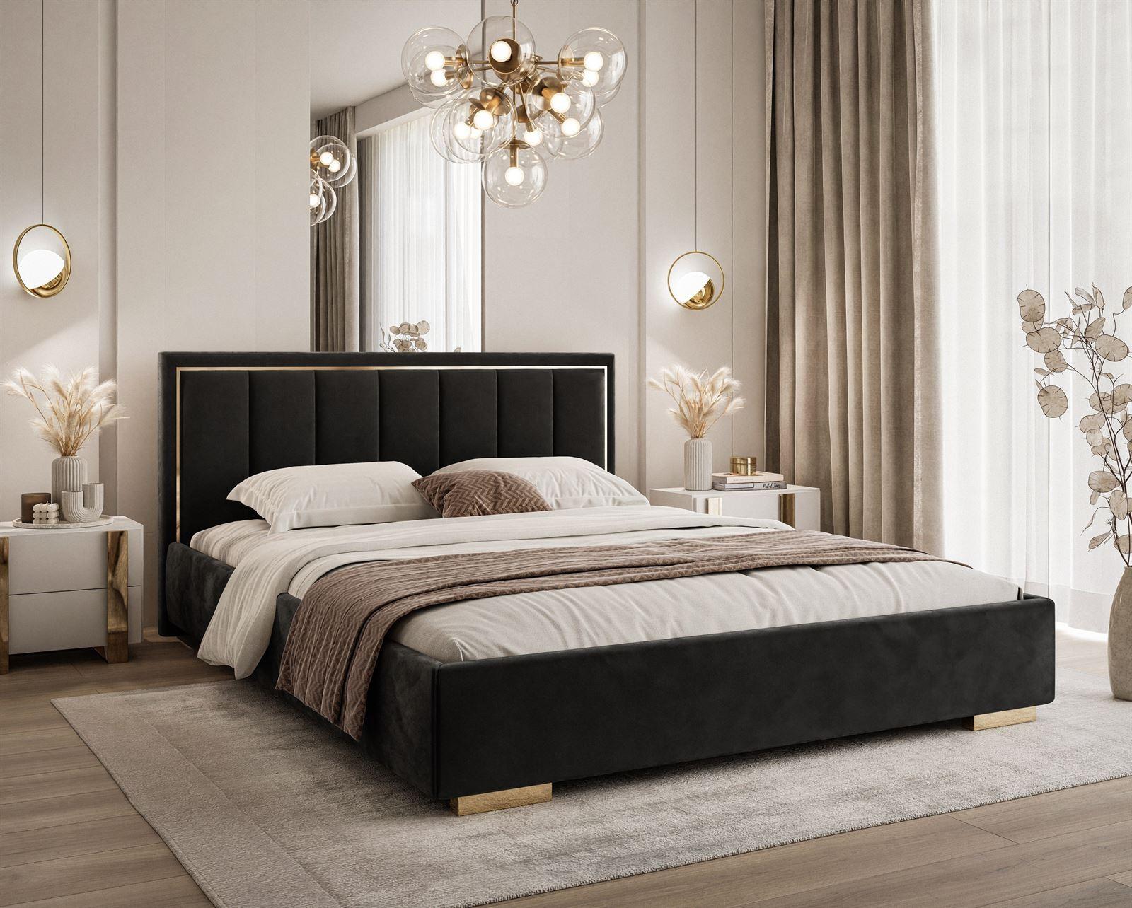 wohnli-moebel-suche-800001175907-1 POLSTERBETT AURELIA 180x200 mit Stauraum für Bettwäsche und Rahmen Jasmine 100 Textil Lookway Möbel > Betten > Polsterbetten Schwarz