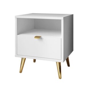 wohnli-moebel-suche-800001175919-1 NACHTTISCH ALDO mit LED-Beleuchtung weiß Holzwerkstoff Lookway Möbel > Kommoden & Schubladenschränke > Nachttische Weiß
