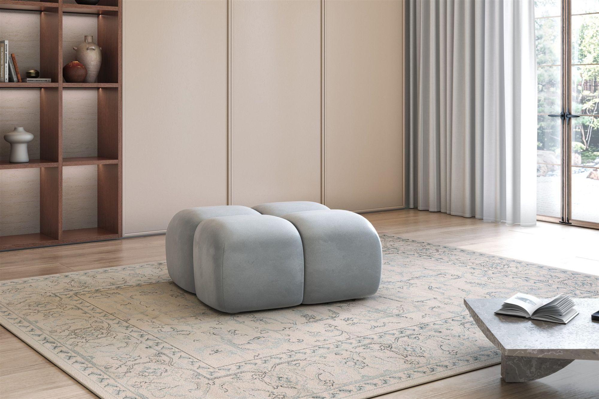 POLSTERHOCKER Darcy Textil Fun Möbel Möbel > Sessel > Hocker Grau