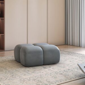 POLSTERHOCKER Darcy Textil Fun Möbel Möbel > Sessel > Hocker Grau
