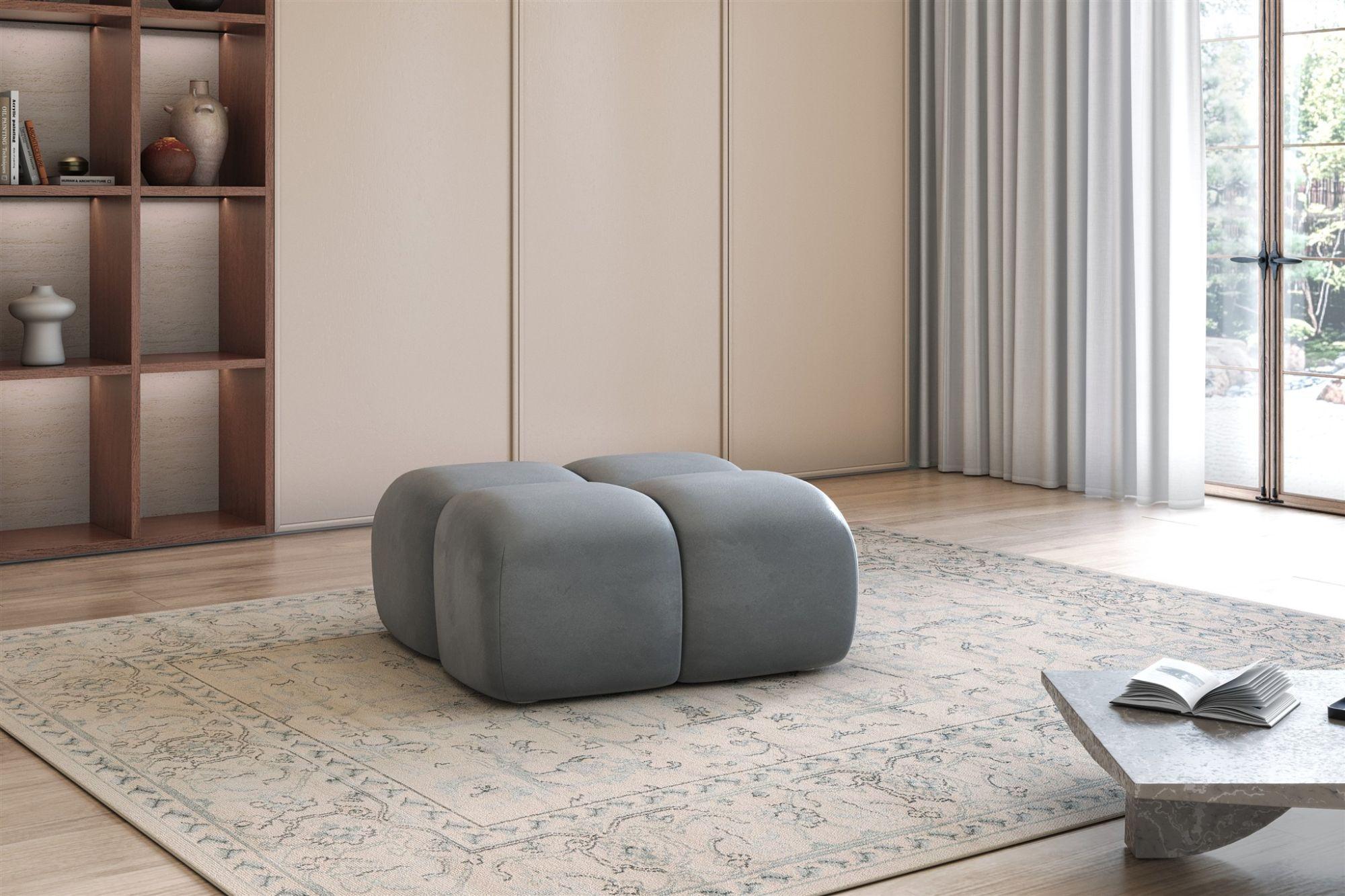 POLSTERHOCKER Darcy Textil Fun Möbel Möbel > Sessel > Hocker Grau